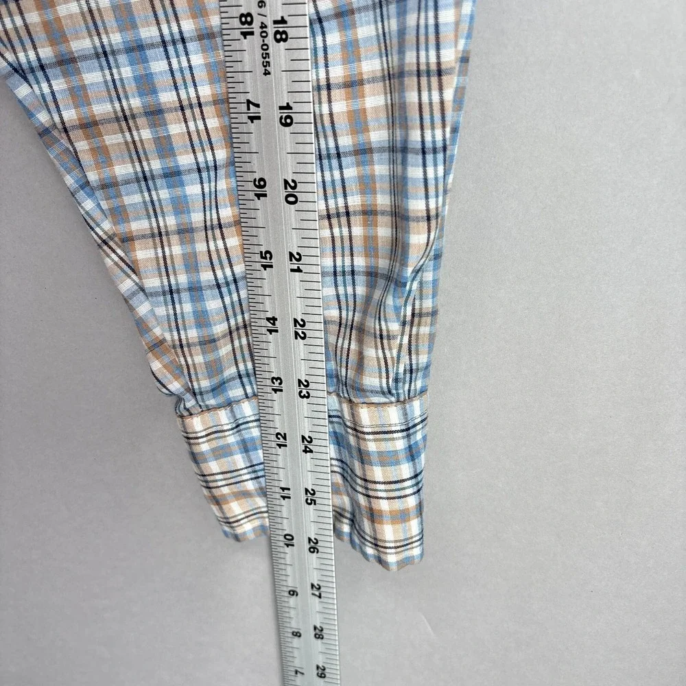 Vintage Levis Shirt Mens XL Blue Beige Plaid Workshirt Pockets Made USA‎ 70s